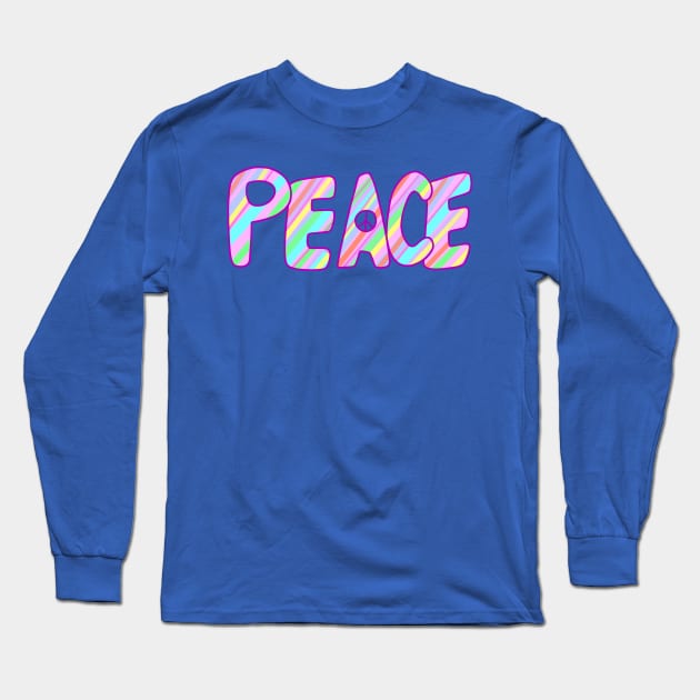 Pastel Rainbow Peace Long Sleeve T-Shirt by saradaboru